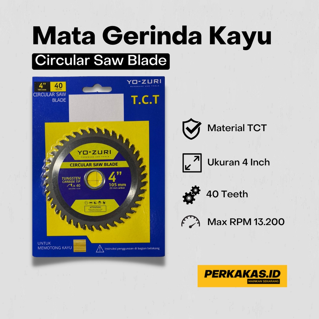 Mata Gerinda Potong Kayu 40T Circular Saw Blade 4 Inch YOZURI