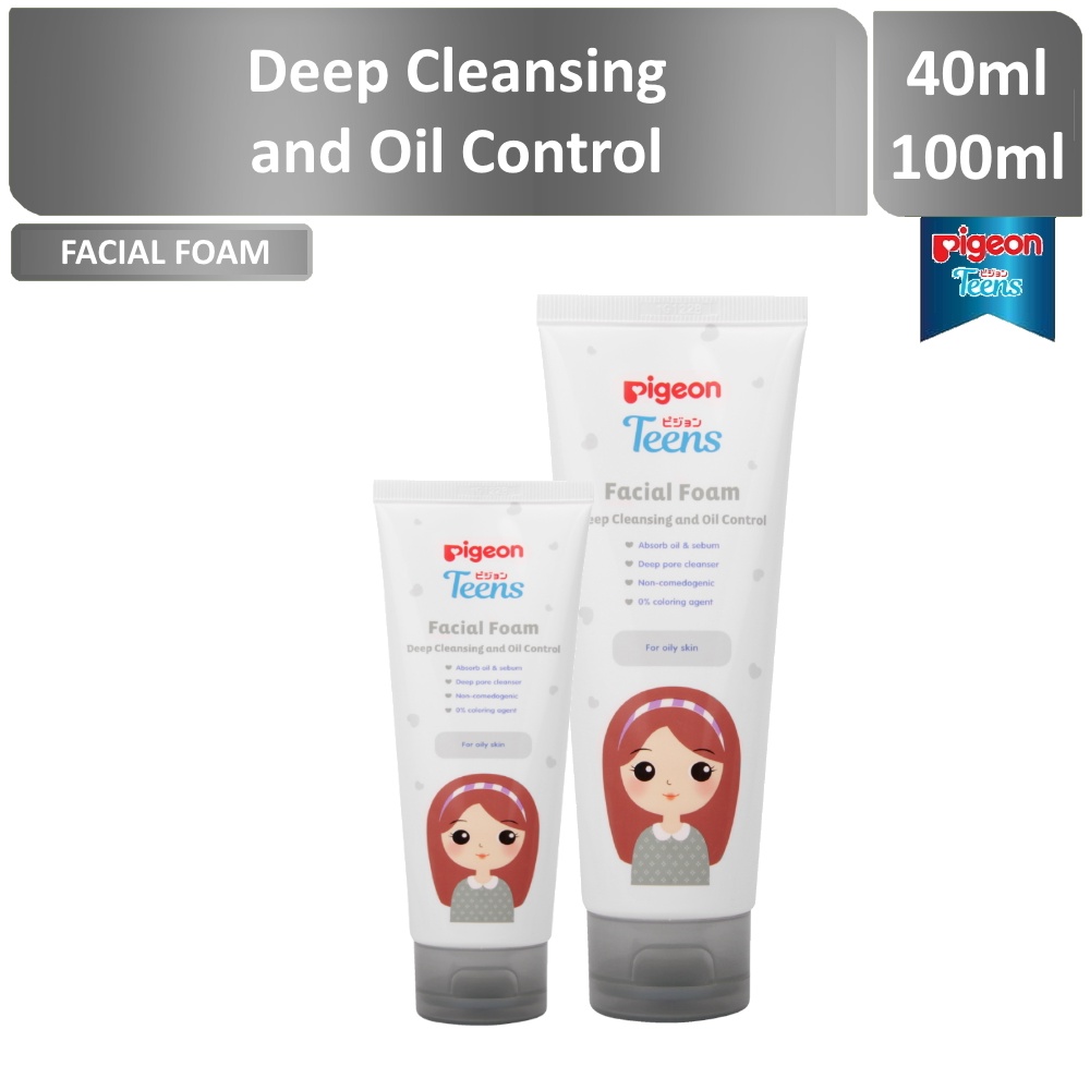 PIGEON Teens Facial Foam Deep Cleansing For Oily Skin Sabun Wajah Remaja Kulit Berminyak