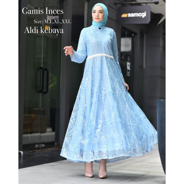 GAMIS INCES // BAHAN TILLE BORDIR KOMBINASI PAYET // By Aldi