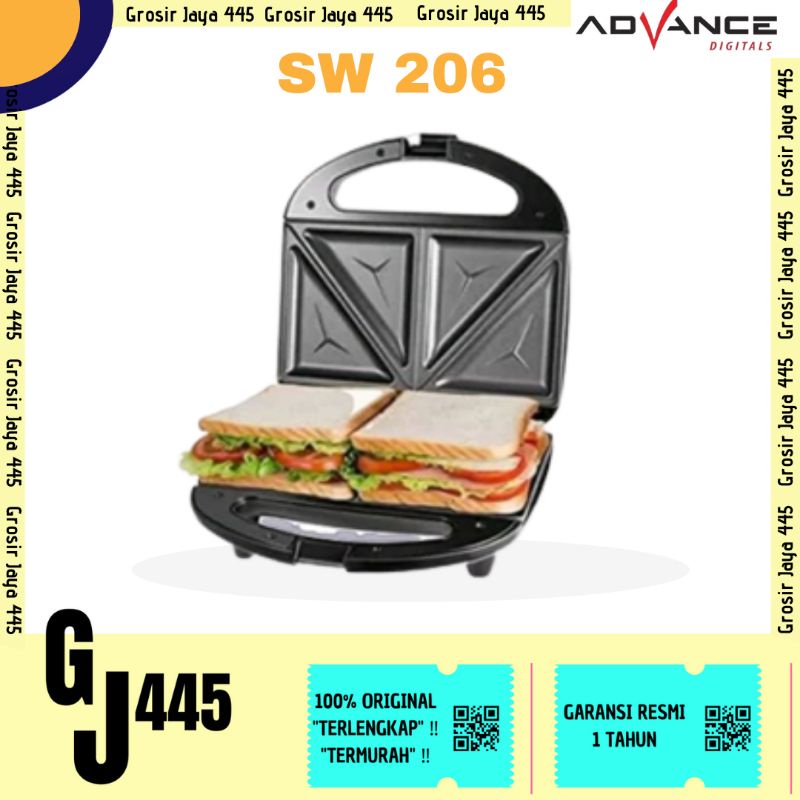 Advance Sandwich Maker SW-206 Mesin Pembuat Roti Lapis untuk Sarapan Garansi Resmi 1 tahun