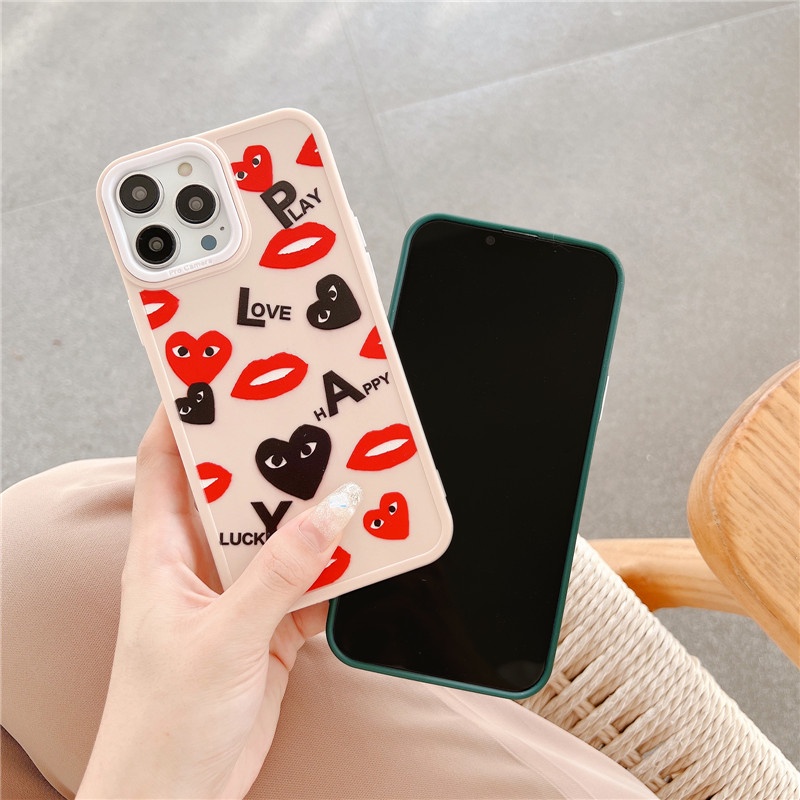 PLAY CDG Soft Case Bahan Silikon TPU Warna Permen Untuk IPhone 14 13 12 11 Pro Max