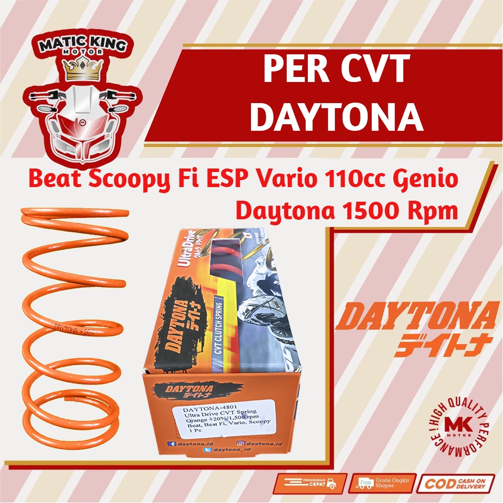 Per CVT Beat Scoopy Vario Genio Deluxe Spacy FI ESP 110 DAYTONA Racing KZL K44 K0J  1500 RPM