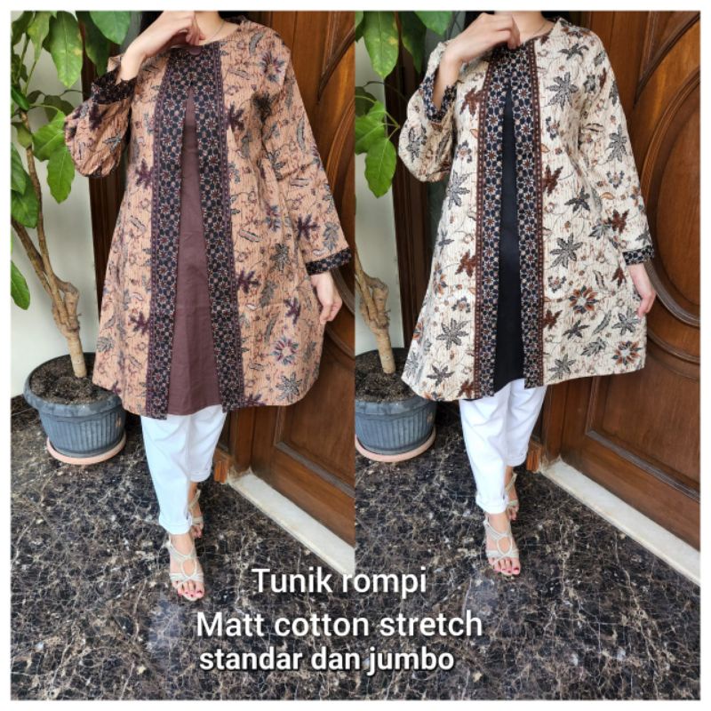 TUNIK BATIK JUMBO/TUNIK STRECH JUMBO/TUNIK BATIK ROMPI/TUNIK BATIK SABIAN/TUNIK BATIK KANTORAN