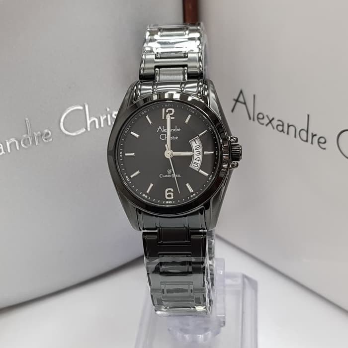 Jam Tangan Wanita Alexandre Christie 8289 AC8289 Black Original Stainless Steel