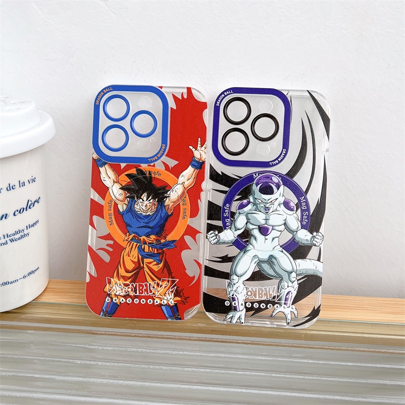 Case Pelindung Transparan Magnetik Motif Kartun Dragon Ball Untuk iphone 14 pro max 14 plus 13 12 11 pro max