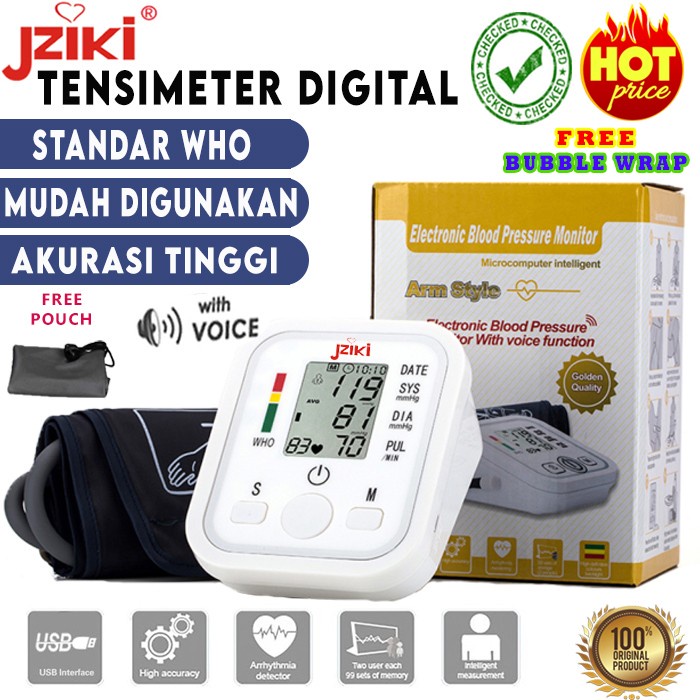 PROMO Tensimeter Digital Alat Tensi Darah Digital Alat Ukur Tekanan Darah - Jziki TERBARU TERMURAH T