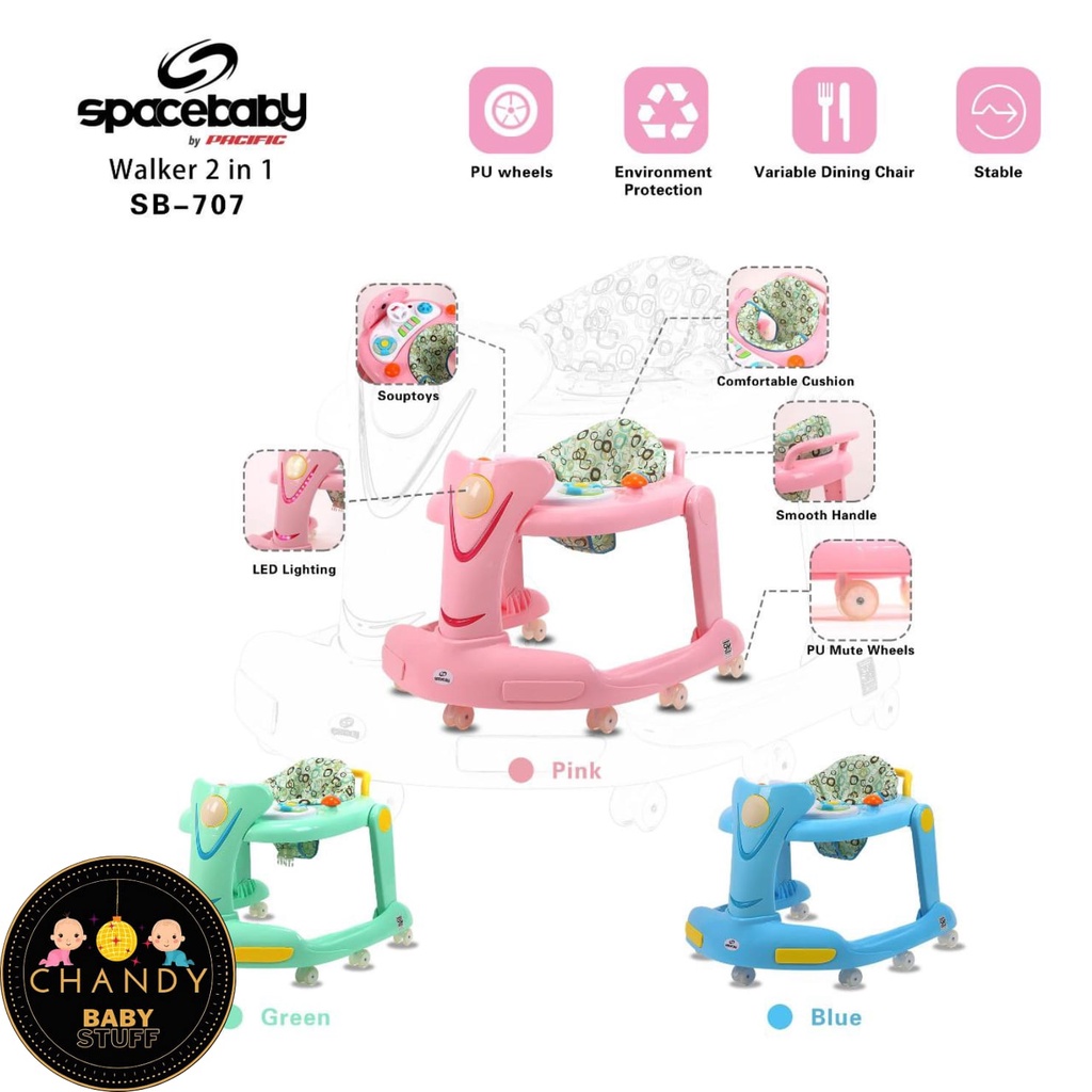 BABY WALKER  SPACE BABY 2IN1 SB 707 ADA REAM DAN MUSIK