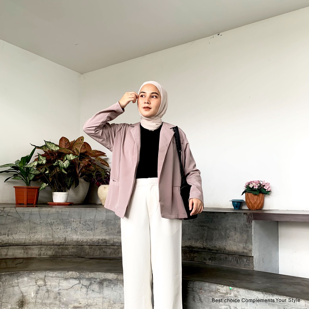 Sarah Blazer Outer Basic Korean Wanita Atasan Kerja By Mahyra