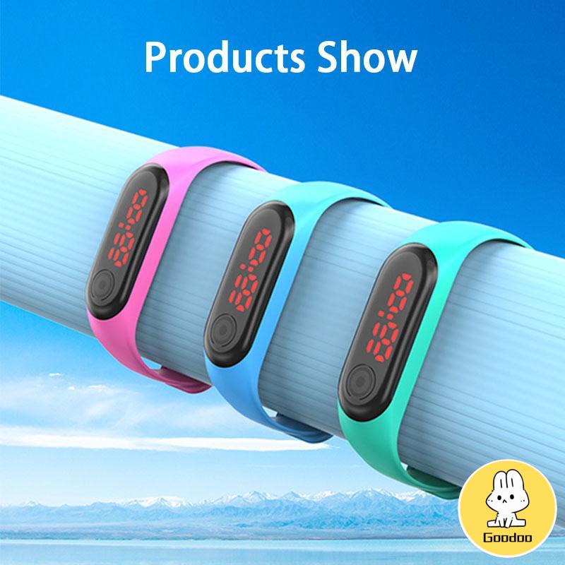 Olahraga Unisex Led Digital Watch Multicolor Bahan Silikon Jam Tangan Elektronik - SD -Doo