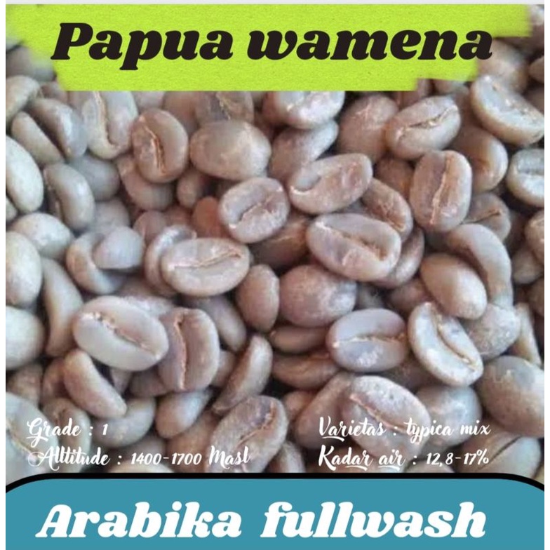 

biji kopi mentah ( greenbean ) Arabika Papua Wamena - fullwash