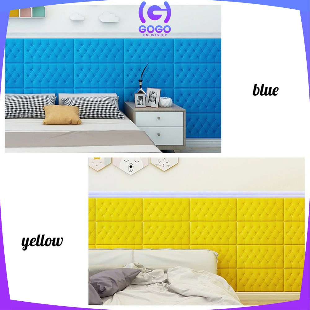 GOGO-C119 Wallpaper 3D Foam Headboard Bed Wall Stiker Wallfoam Dinding 3D Walpaper Foam Dekorasi Rumah