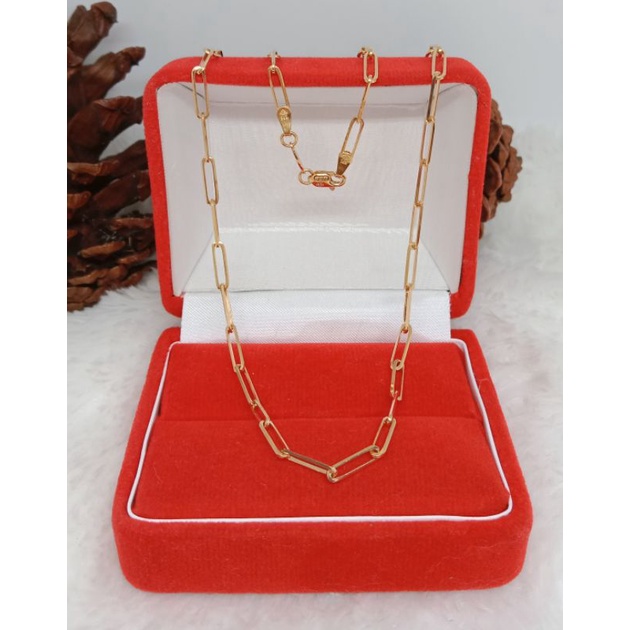 kalung paperclip, emas kadar 375(8k)