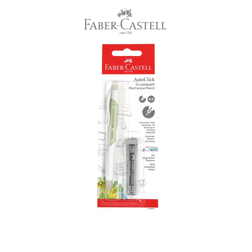 Faber-Castell Pensil Mekanik Mechanical Pencil 0,5mm Free Refill