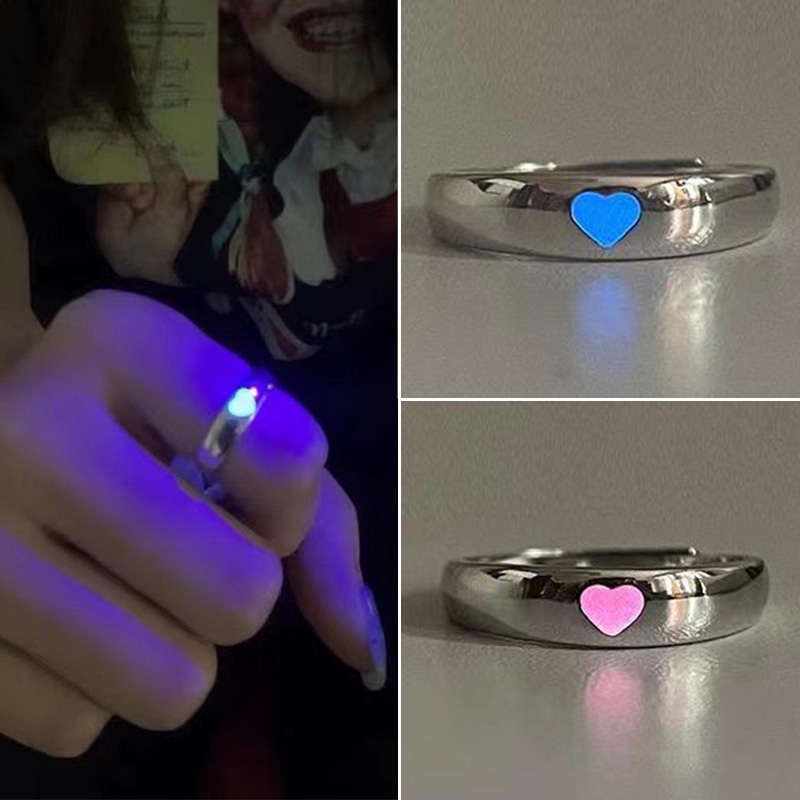 Cincin Model Terbuka Bahan Sterling Silver 925 Desain Hati Gaya Korea Adjustable Untuk Wanita