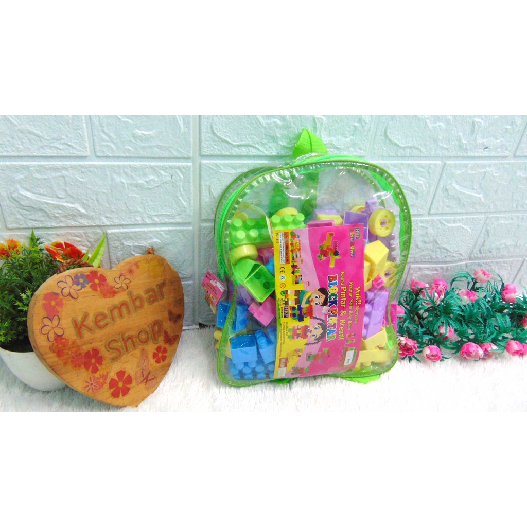 HANLO-80 HANLO-85 Mainan Edukasi Anak Block Pintar Hanlo Tas isi 80 pcs 85pcs