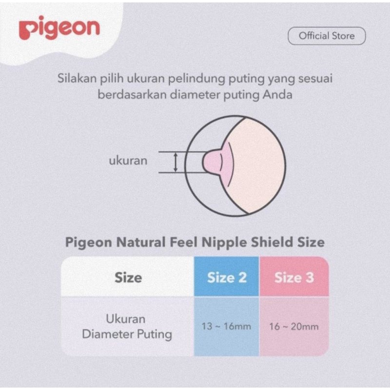 Pigeon Natural Feel Nipple Shield Isi 2 Pcs- Pelindung Puting Menyusui