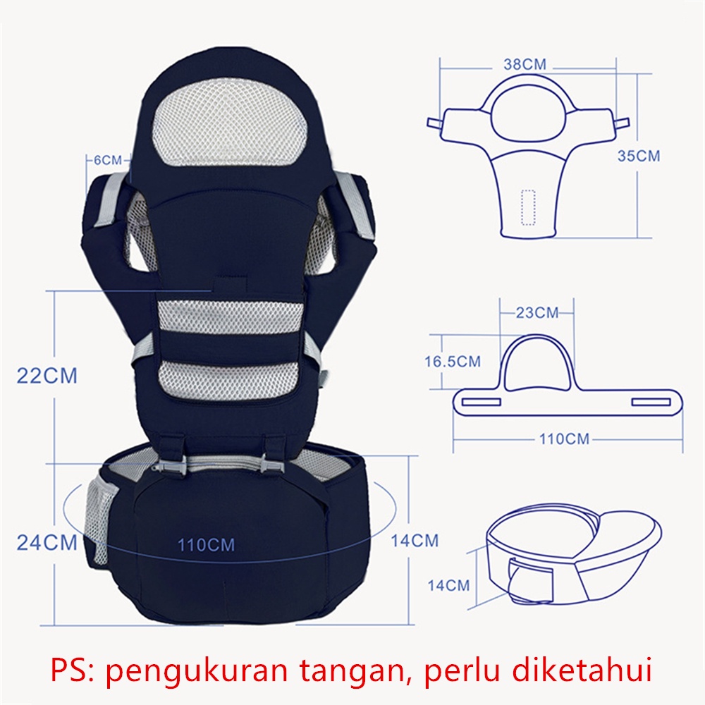 Gendongan Bayi Hipseat 0 - 36 Bulan / Baby Carrier M Shape Original / SSC Ergonomis / Perlengkapan Bayi