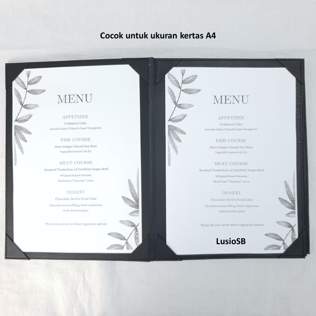 

HJK Buku Menu Premium A4 LusioSB Kulit Faux Leather