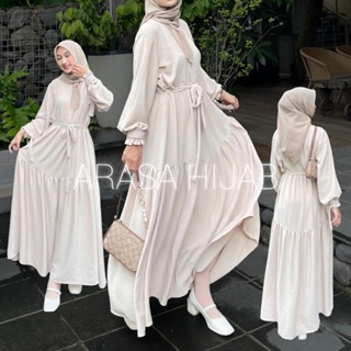 Safa Dress by Arasa Hijab • Dress Crinkle Premium • Daily Dress • Dress Kondangan • Dress Simple • Dress Lucu • Dress Lebaran • Raya Dress