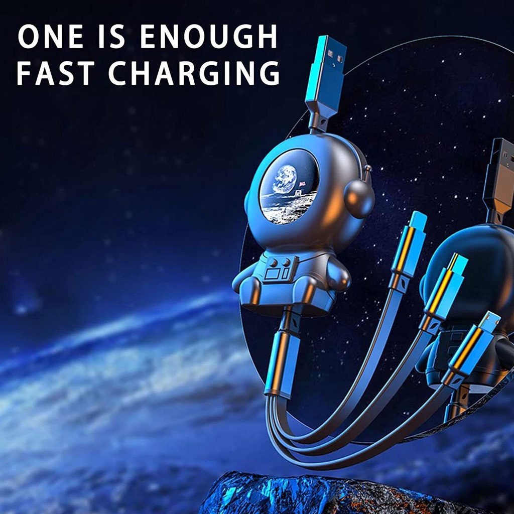 3 In 1 Kabel Data / Charger Usb Tipe-c Multifungsi Fast Charging Untuk Android / Iphone