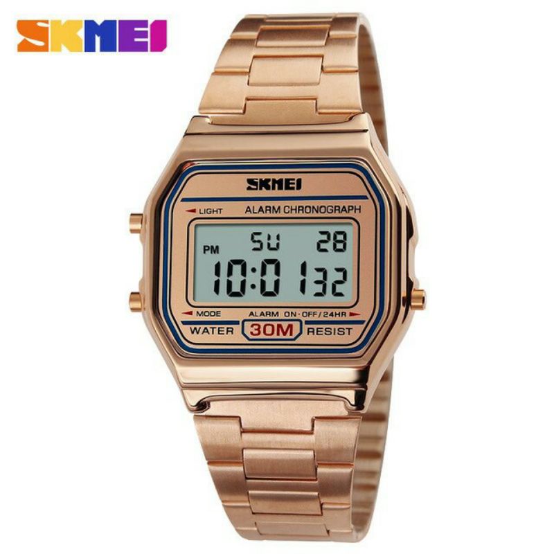 Best Seller SKMEI 1123 Jam Tangan Wanita Digital Tali Stainless