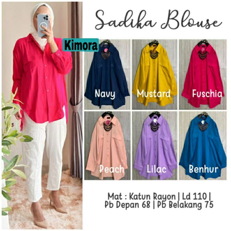 Sadika Blouse, BLOUSE/KEMEJA WANITA CANTIK MODIS FIT XXL LD 110 BAHAN KATUN RAYON PREMIUM TERMURAH OOTD