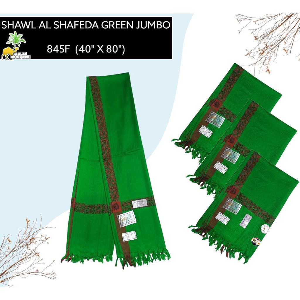 KLT Sorban kashmiri hijau al shafeda/Shawl kashmiri hijau al shafeda JUMBO