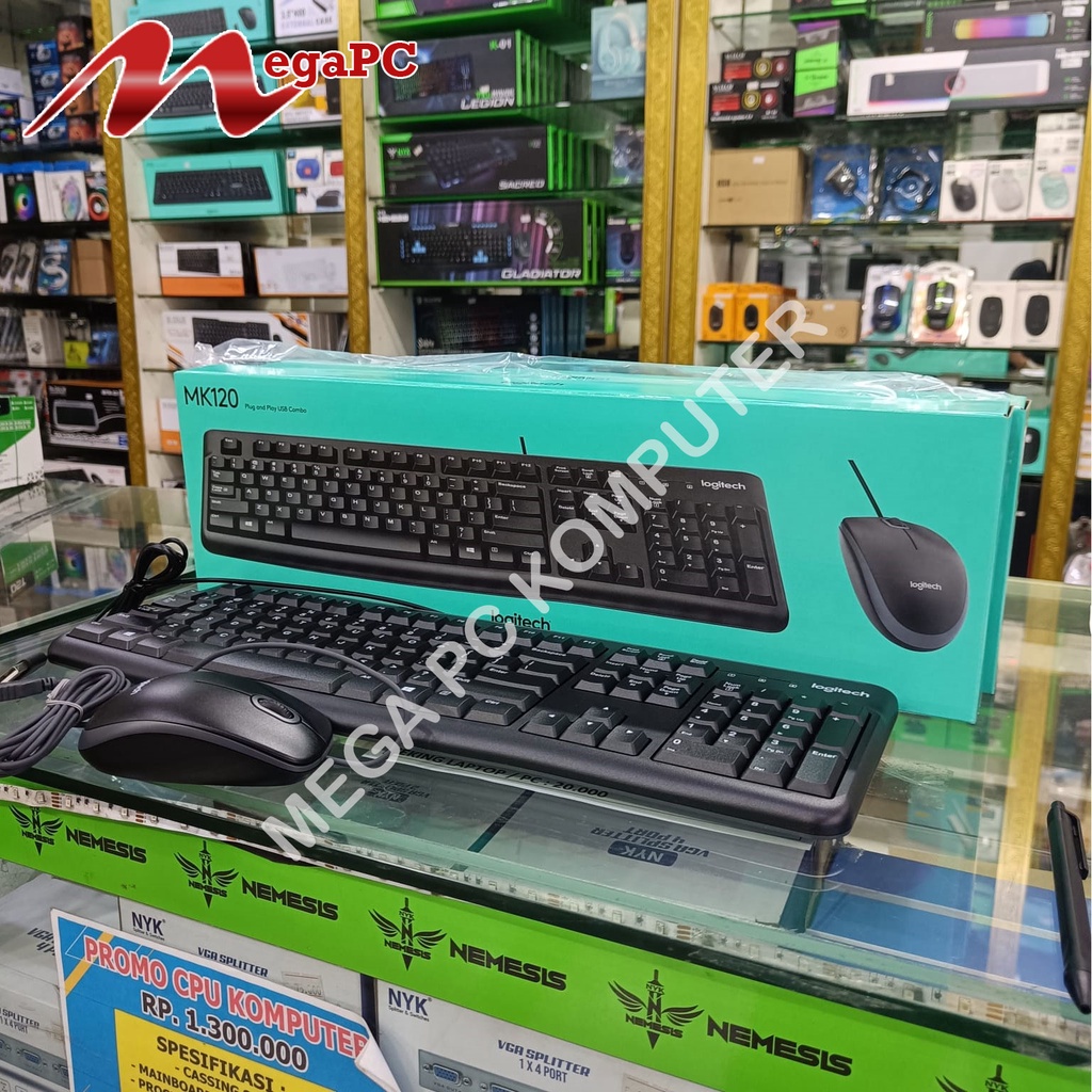 KEYBOARD MOUSE KABEL USB LOGITECH MK120 ORIGINAL