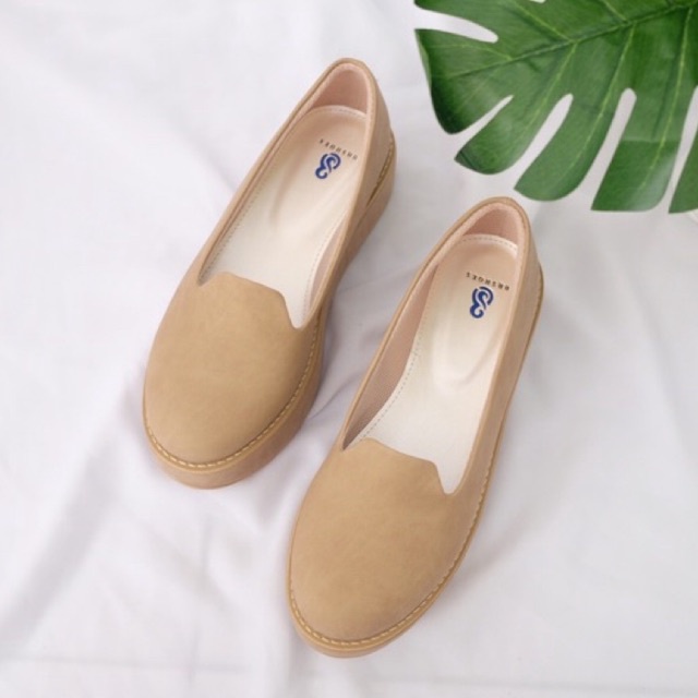 [SIAP KIRIM] BRShoes69 Mocca Sepatu Wedges Casual Wanita