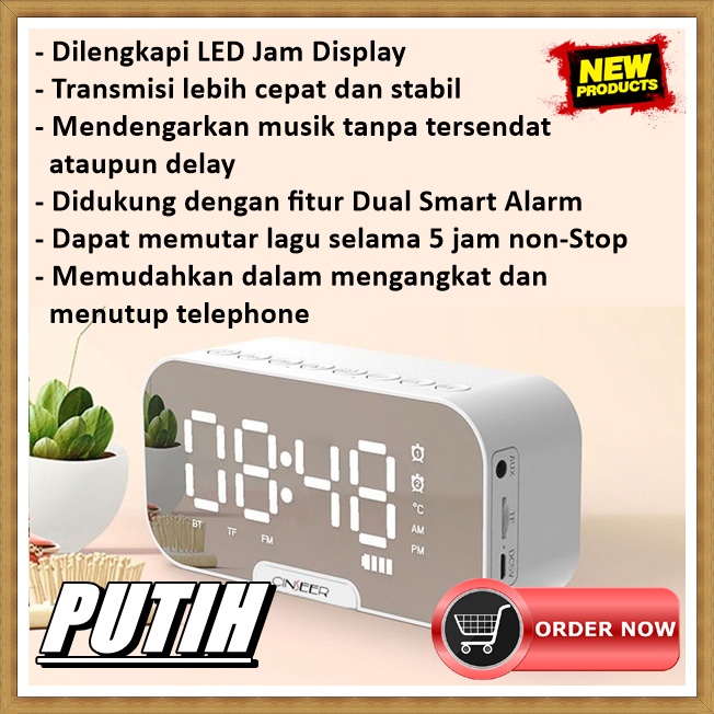 Musik box blutut mini speaker speker bluetooth jam alarm led display full bass ORIGINAL murah