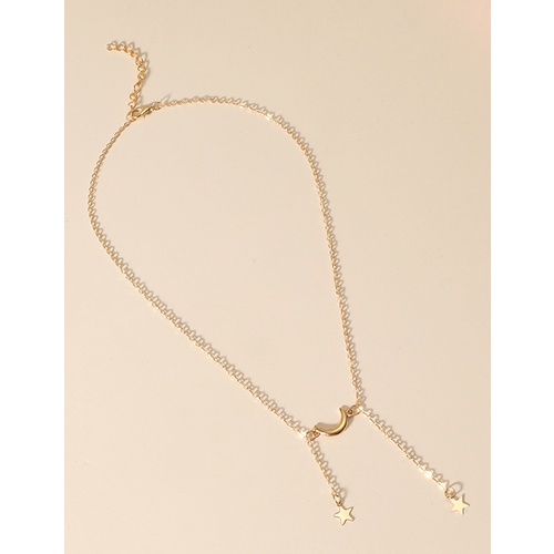 LRC Kalung Fashion Kc Gold Star Moon V35552