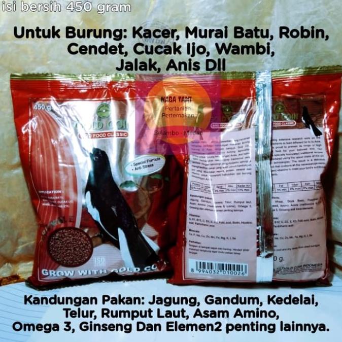 Produk Unggulan] Pakan Burung Gold Coin Bird Food Classic Merah