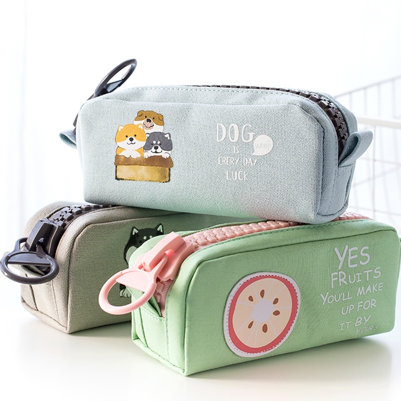 

Creative big zipper pencil case School stationery storage bag cute pen case Cartoon big pen bag for