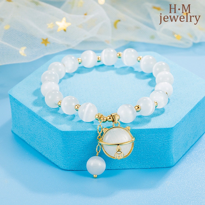 Gelang Tangan Manikmanik Batu Opal Motif Kucing Fortune Untuk Wanita 2022