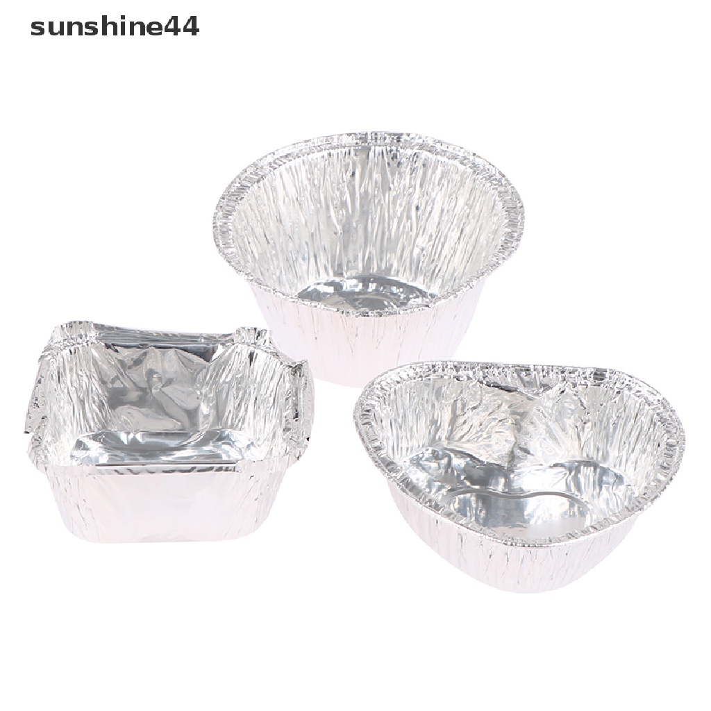 Sunshine 10Pcs Cetakan Egg Tart Mini Bahan Aluminum Foil