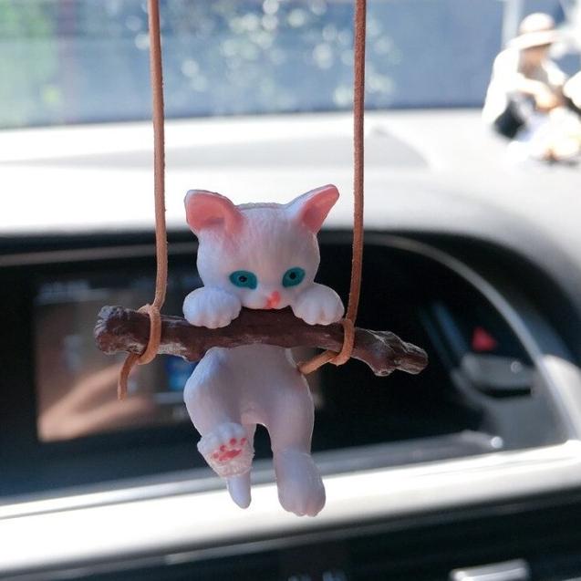 Diskon Hari Ini Gantungan Ayunan Kucing Pajangan Kaca Spion Tengah Mobil Car Cat Hanging Pendant