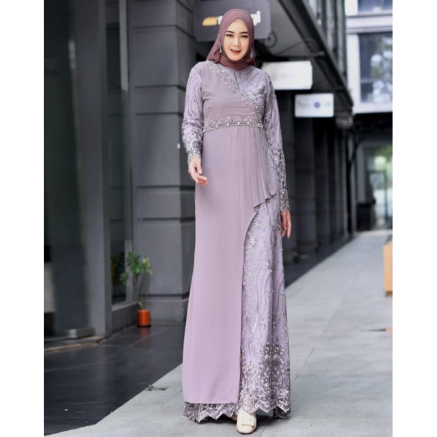 Gamis Duyung Raisa NK / Kebaya Gamis Modern Pesta Mewah / Kebaya Pesta Kondangan / Gamis Brukat / Kebaya Wisuda / Gamis Kebaya