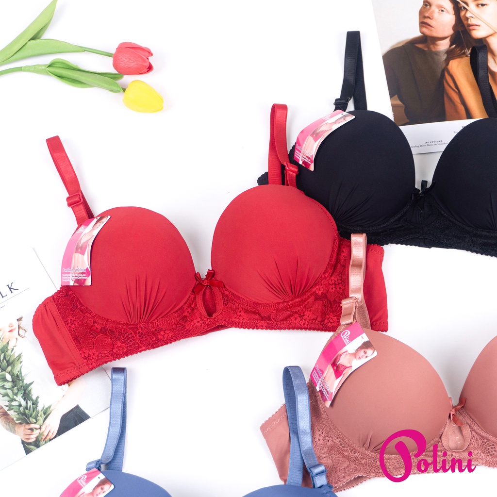 BEE - Bra Bh Wanita Push Up Berkawat Bra Sexy Motif Renda Polini G634