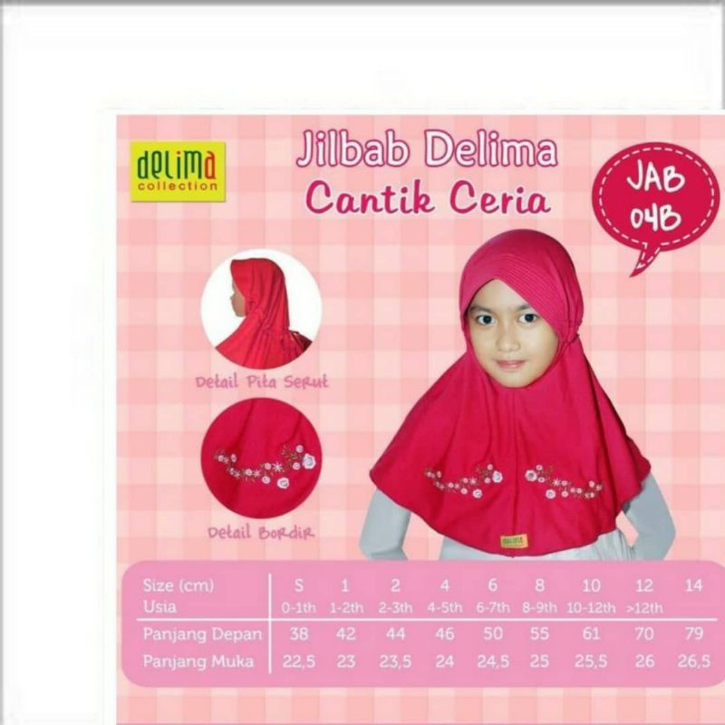 Hijab Anak bordir Delima Collection original 100%