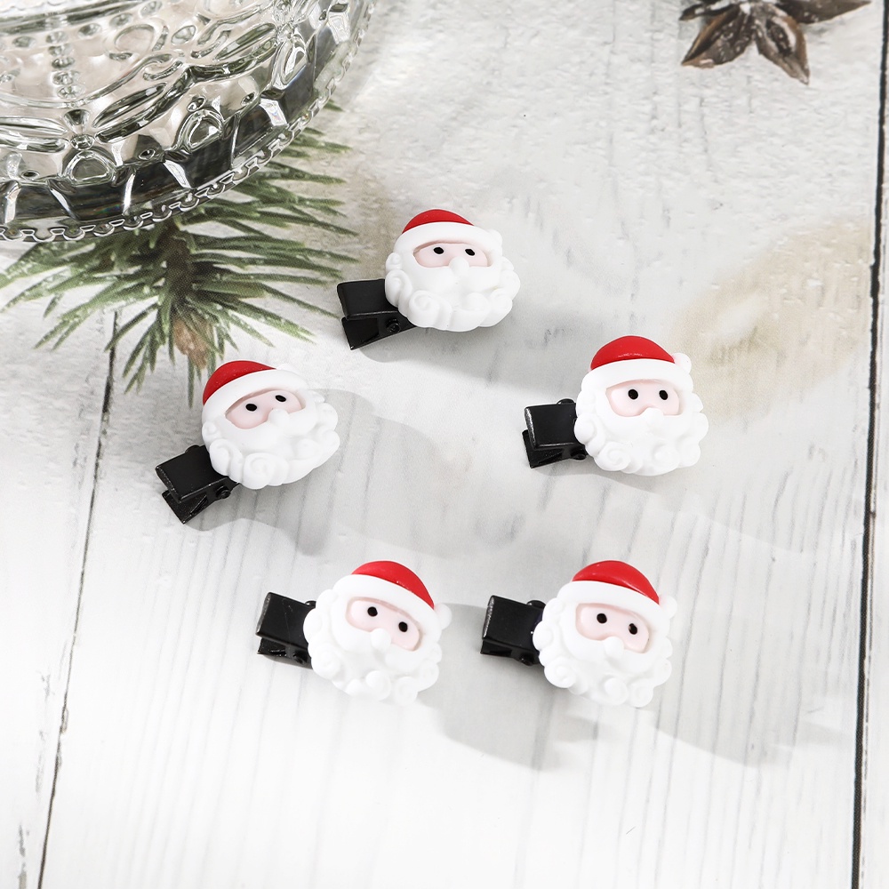 5pcs / Set Jepit Rambut Tema Natal Untuk Wanita