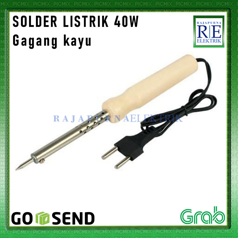 Solder Listrik 40W Watt AC 220V Soldering iron Gagang kayu