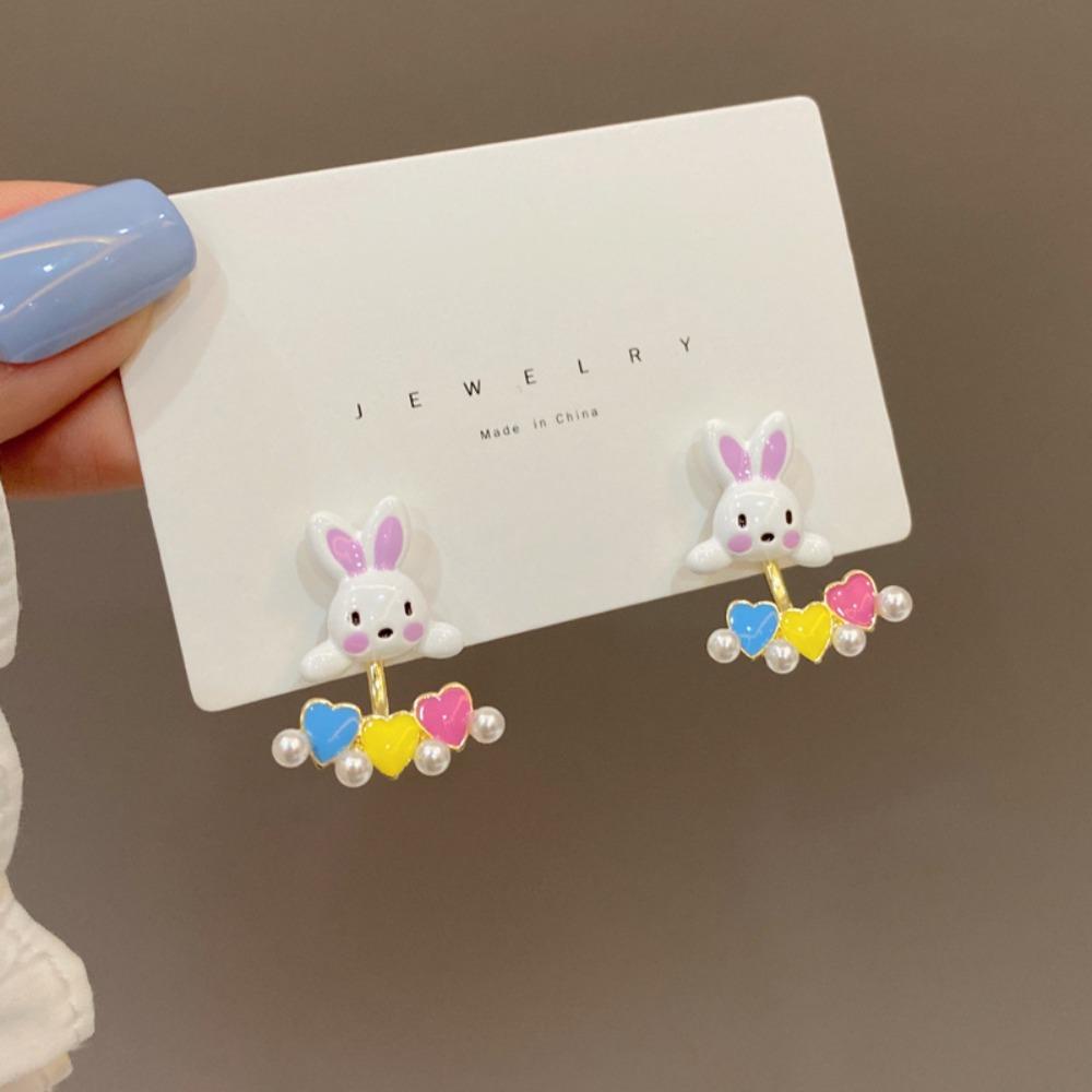 Mxbeauty Anting Perempuan Temperamen Elegan French Luxury Rabbit Sweet Menjuntai Earrings