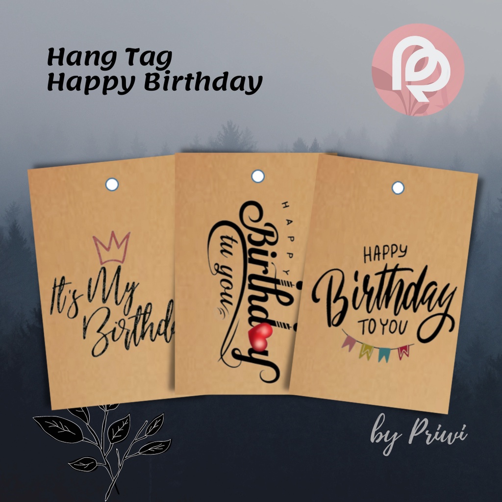 

HANG TAG ULANG TAHUN CUSTOM READY HAPPY BIRTHDAY RUSTIC KRAFT