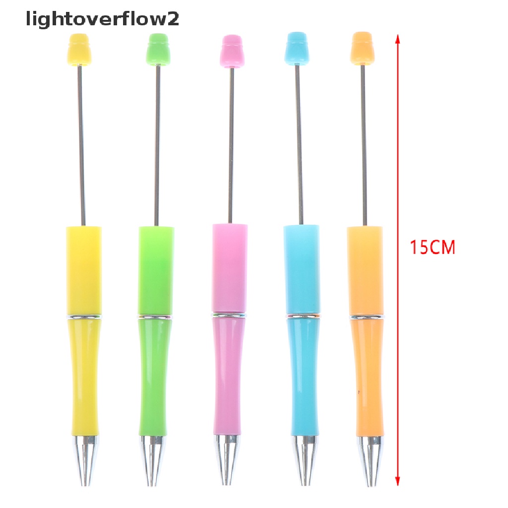 (lightoverflow2) Pulpen Dengan Manik-Manik Bahan Plastik Untuk Sekolah / Kantor