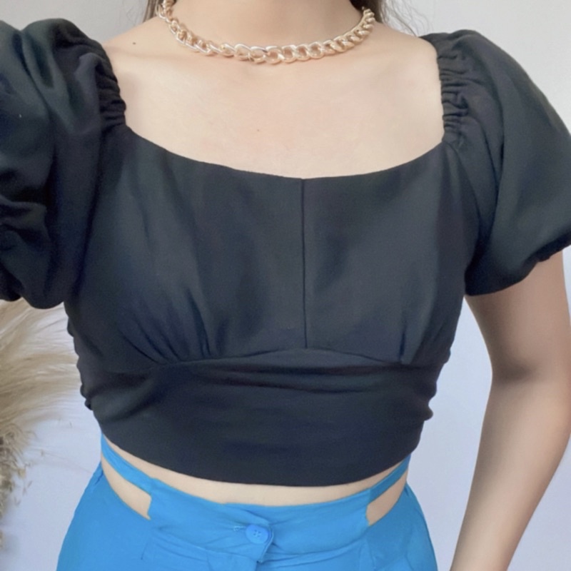 Grace Top // atasan korean croptop // lengan puffy