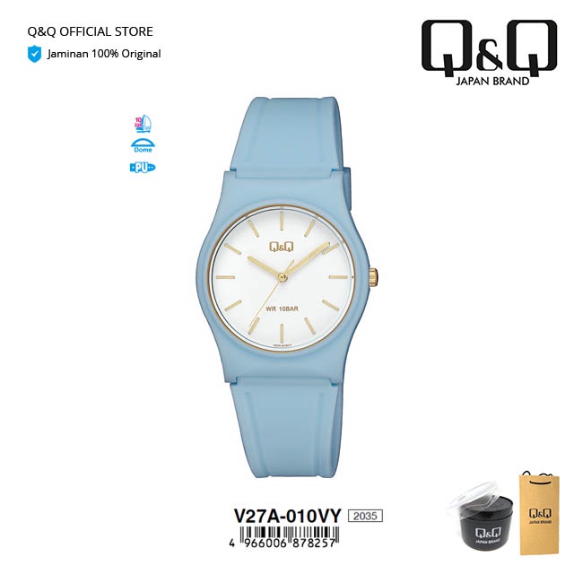 Q&Q QnQ QQ Original Jam Tangan Wanita Fashion Analog Rubber Karet - V27 V27A Water Resist 10 BAR-7