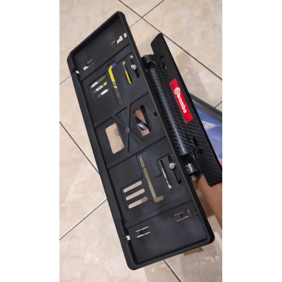 Breket JDM Hitam Carbon dan Frame Plat Nomor Mobil High Quality Murah Untuk Semua Jenis Mobil