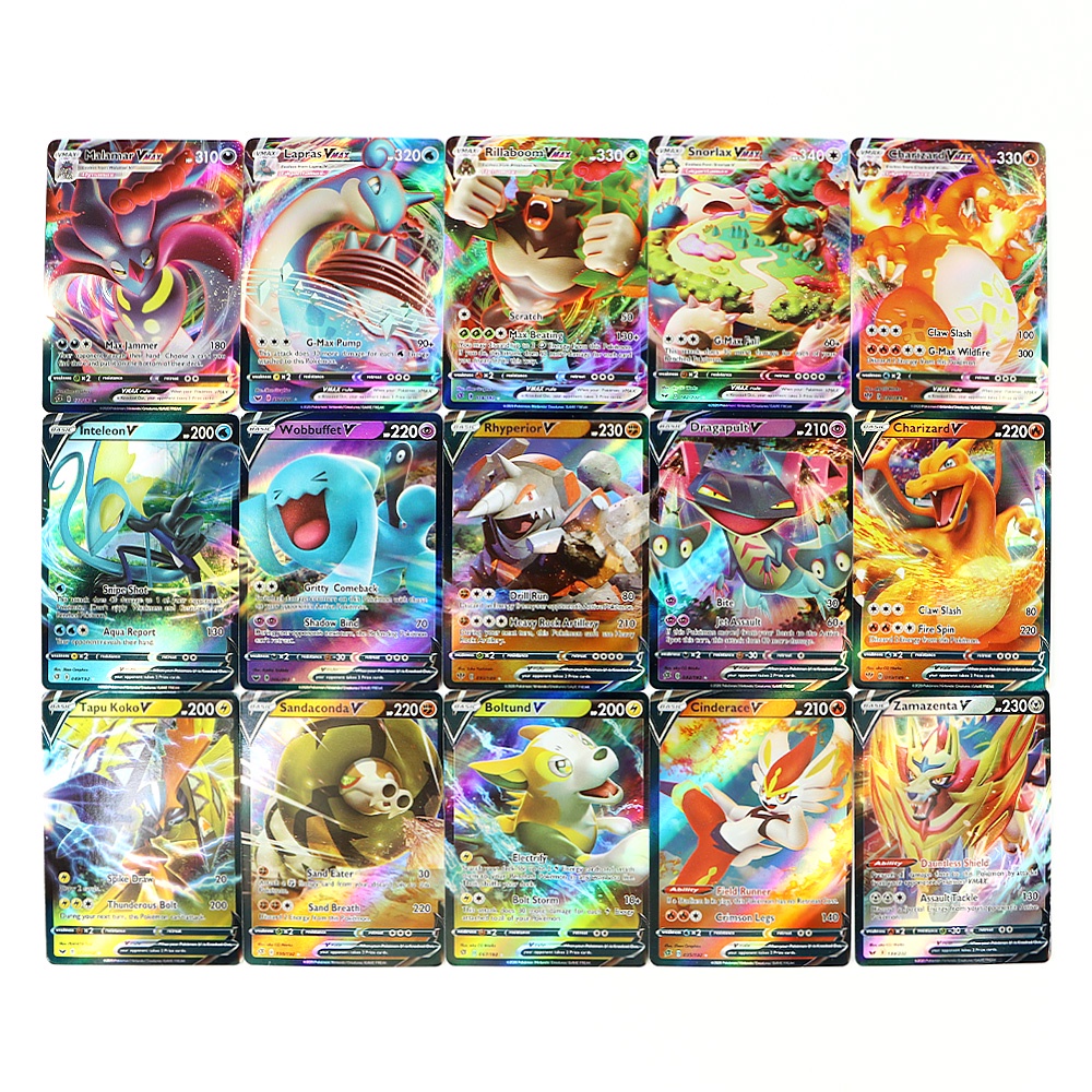 100pcs Kartu Game Pokemon Shining Vmax TAG TEAM GX Untuk Anak