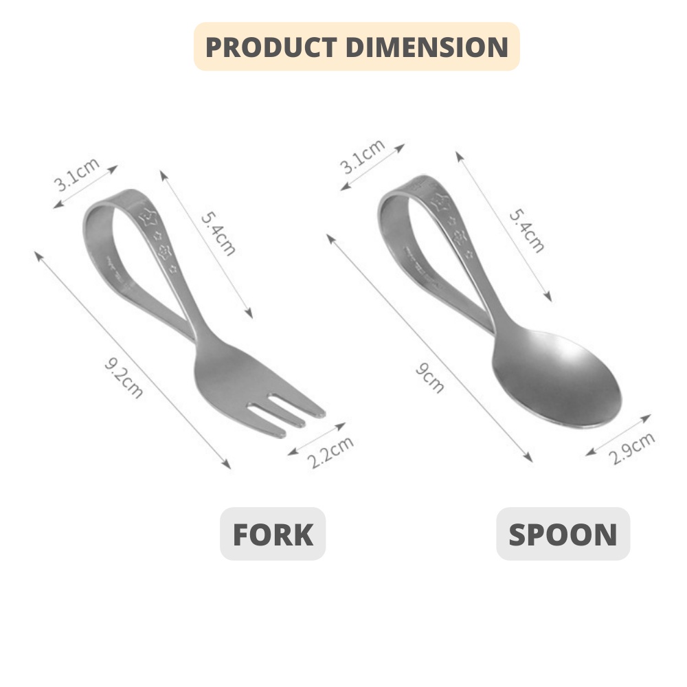 Ducktip Stainless Steel Fork Spoon Japan Made Sendok Garpu Anak Bayi MPASI BLW