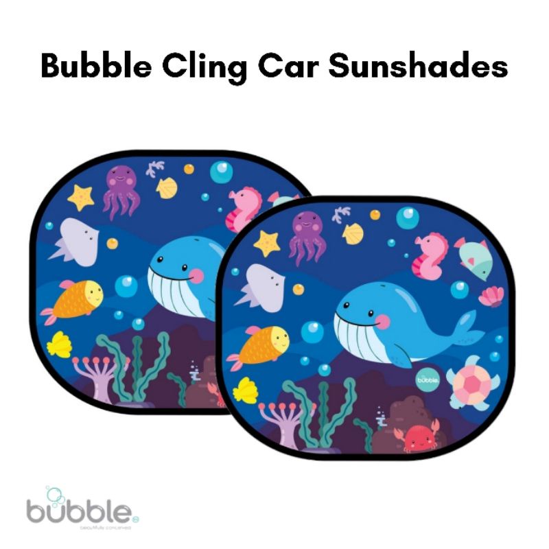 Bubble Cling Sunshades - Under The Sea / Pelindung Panas Terik Mobil Anak